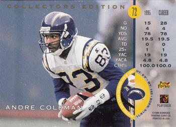 1996 Leaf - Collector's Edition #72 Andre Coleman Back