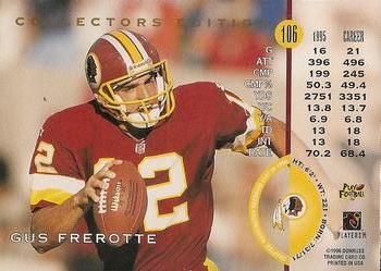 1996 Leaf - Collector's Edition #106 Gus Frerotte Back