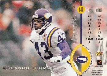 1996 Leaf - Collector's Edition #140 Orlando Thomas Back