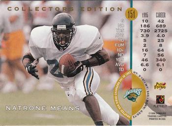 1996 Leaf - Collector's Edition #151 Natrone Means Back