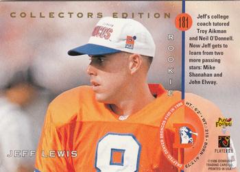 1996 Leaf - Collector's Edition #181 Jeff Lewis Back