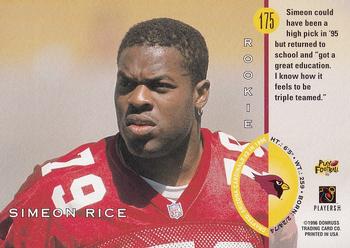 1996 Leaf - Red #175 Simeon Rice Back