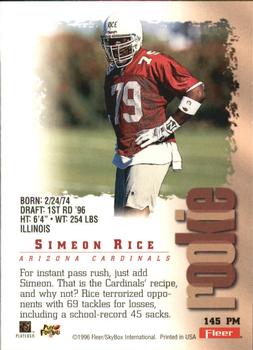 1996 Fleer Metal - Precious Metal #145PM Simeon Rice Back
