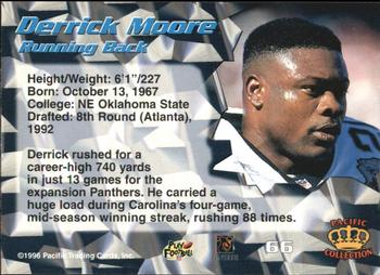 1996 Pacific - Blue #66 Derrick Moore Back