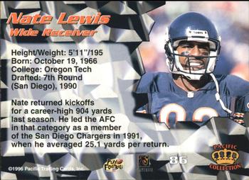 1996 Pacific - Blue #86 Nate Lewis Back