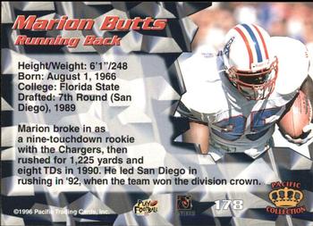 1996 Pacific - Blue #178 Marion Butts Back