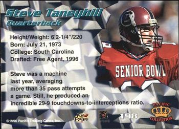 1996 Pacific - Blue #198 Steve Taneyhill Back