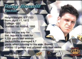 1996 Pacific - Blue #203 Tony Boselli Back