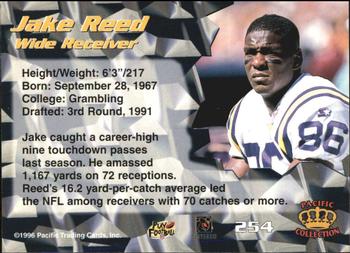 1996 Pacific - Blue #254 Jake Reed Back