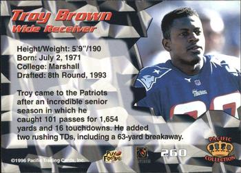 1996 Pacific - Blue #260 Troy Brown Back