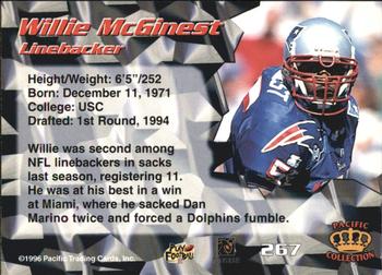 1996 Pacific - Blue #267 Willie McGinest Back