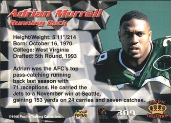 1996 Pacific - Blue #309 Adrian Murrell Back
