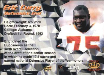 1996 Pacific - Blue #423 Eric Curry Back