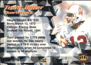 1996 Pacific - Blue #428 Trent Dilfer Back