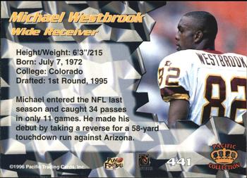 1996 Pacific - Blue #441 Michael Westbrook Back