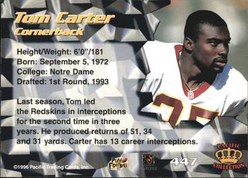 1996 Pacific - Blue #447 Tom Carter Back