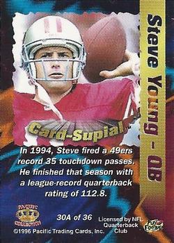 1996 Pacific - Card-Supials Small #30A Steve Young Back