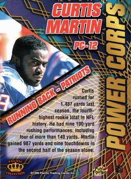 1996 Pacific - Power Corps #PC-12 Curtis Martin Back
