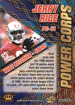 1996 Pacific - Power Corps #PC-14 Jerry Rice Back