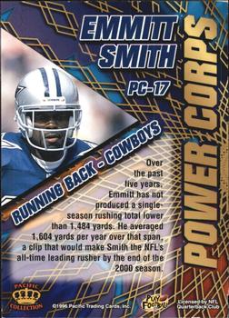 1996 Pacific - Power Corps #PC-17 Emmitt Smith Back