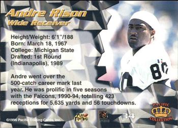 1996 Pacific - Red #34 Andre Rison Back