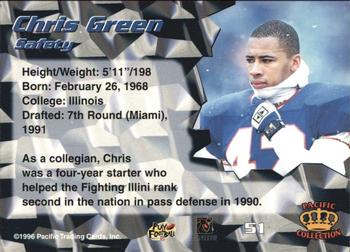 1996 Pacific - Red #51 Chris Green Back