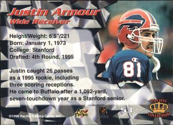 1996 Pacific - Red #53 Justin Armour Back