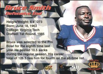 1996 Pacific - Red #58 Bruce Smith Back