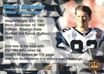 1996 Pacific - Red #61 Don Beebe Back