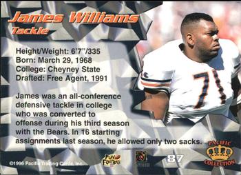1996 Pacific - Red #87 James Williams Back