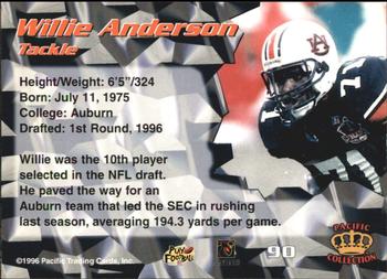 1996 Pacific - Red #90 Willie Anderson Back