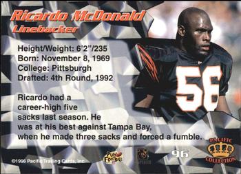 1996 Pacific - Red #96 Ricardo McDonald Back