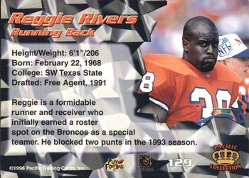 1996 Pacific - Red #129 Reggie Rivers Back