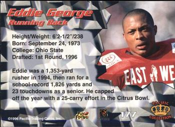 1996 Pacific - Red #177 Eddie George Back