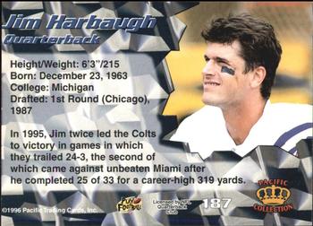 1996 Pacific - Red #187 Jim Harbaugh Back