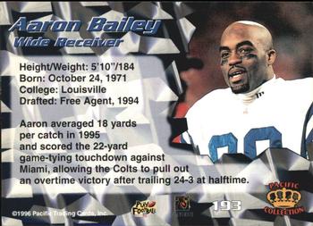 1996 Pacific - Red #193 Aaron Bailey Back