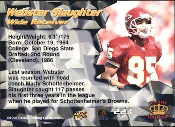 1996 Pacific - Red #223 Webster Slaughter Back