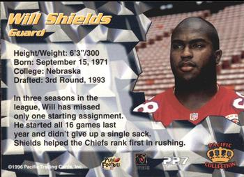 1996 Pacific - Red #227 Will Shields Back