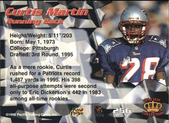 1996 Pacific - Red #256 Curtis Martin Back