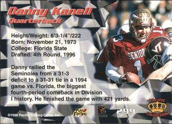 1996 Pacific - Red #299 Danny Kanell Back