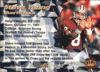 1996 Pacific - Red #376 Steve Young Back
