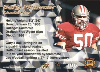 1996 Pacific - Red #386 Gary Plummer Back