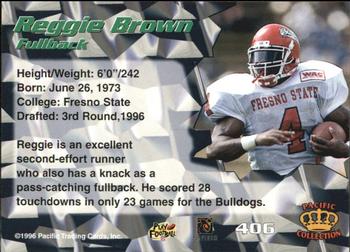 1996 Pacific - Red #406 Reggie Brown Back