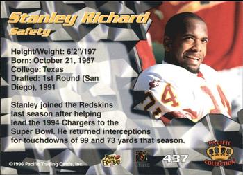 1996 Pacific - Red #437 Stanley Richard Back