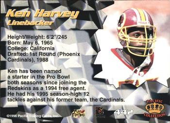 1996 Pacific - Red #442 Ken Harvey Back