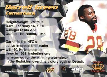 1996 Pacific - Red #449 Darrell Green Back