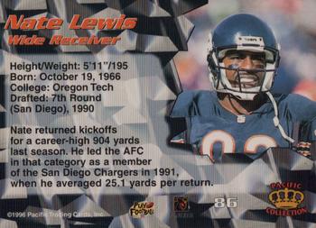 1996 Pacific - Silver #86 Nate Lewis Back