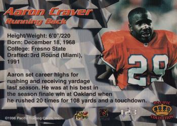 1996 Pacific - Silver #123 Aaron Craver Back