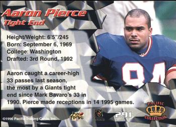 1996 Pacific - Silver #291 Aaron Pierce Back