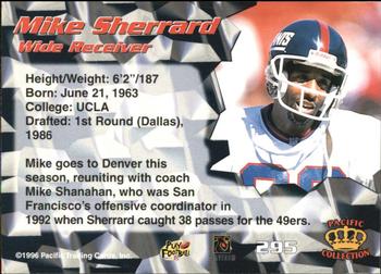 1996 Pacific - Silver #295 Mike Sherrard Back